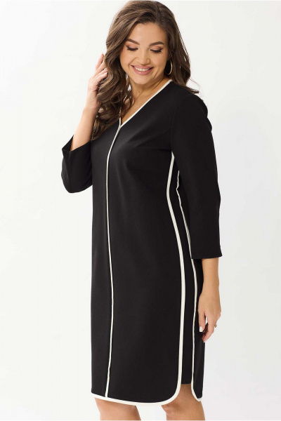 Платье из вискозы демисезонное деловое и на каждый день Mislana 1142 черный - фото 10