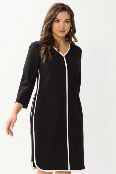 Платье из вискозы демисезонное деловое и на каждый день Mislana 1142 черный - фото 8