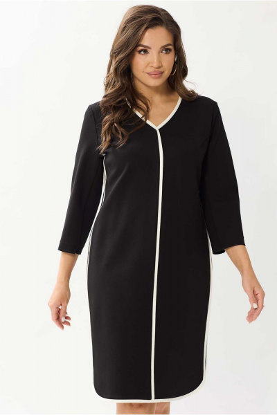 Платье из вискозы демисезонное деловое и на каждый день Mislana 1142 черный - фото 7