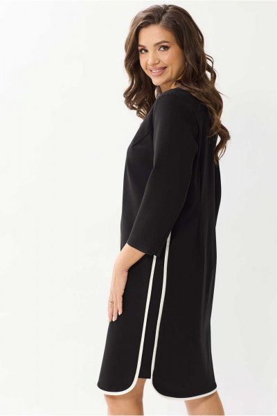 Платье из вискозы демисезонное деловое и на каждый день Mislana 1142 черный - фото 4