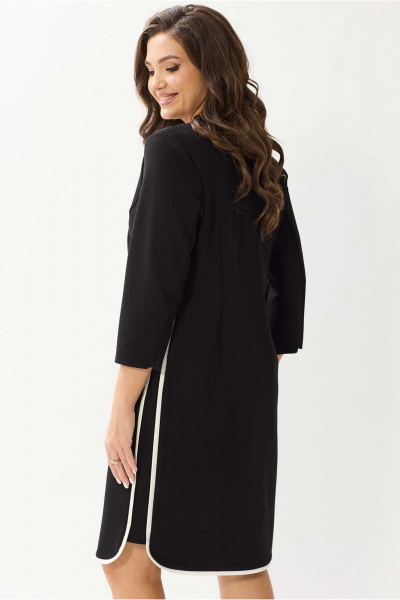 Платье из вискозы демисезонное деловое и на каждый день Mislana 1142 черный - фото 3