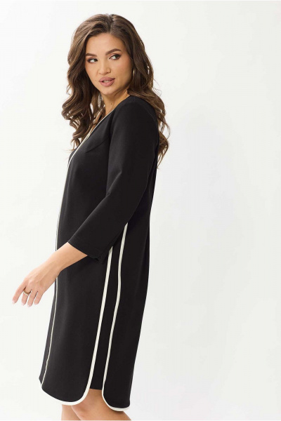 Платье из вискозы демисезонное деловое и на каждый день Mislana 1142 черный - фото 2