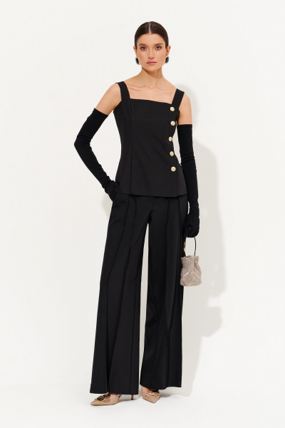 Черный жилет из текстиля на каждый день для комплектов Noche mio 3.445 - фото 1