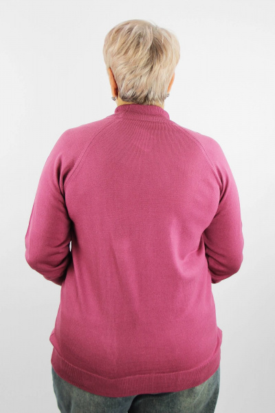 Демисезонный прямой свитер из трикотажа с регланом Полесье С3316-15 5С1754-Д43 158,164 брусника - фото 3