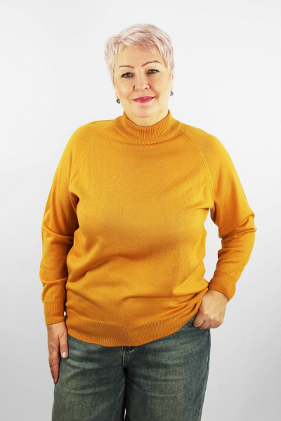 Оранжевый свитер из трикотажа с регланом на каждый день Полесье С3316-15 5С1754-Д43 158,164 закат - фото 1