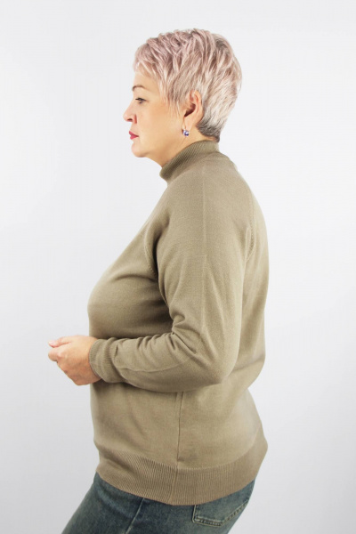 Зелёный свитер из трикотажа с регланом на каждый день Полесье С3316-15 5С1754-Д43 170,176 ясень - фото 2