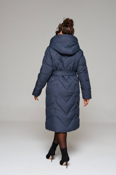 Пальто на молнии с капюшоном, плечами со спущенной линией Beautiful&Free 6248 глубокий_синий - фото 10