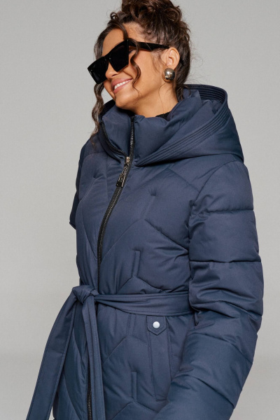 Пальто на молнии с капюшоном, плечами со спущенной линией Beautiful&Free 6248 глубокий_синий - фото 7