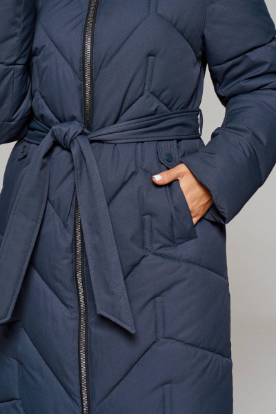 Пальто на молнии с капюшоном, плечами со спущенной линией Beautiful&Free 6248 глубокий_синий - фото 5