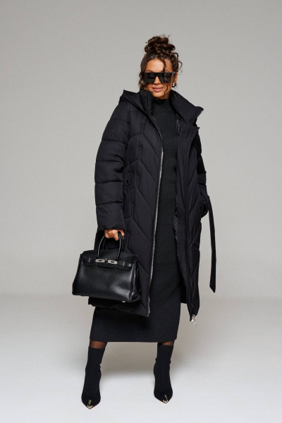 Пальто Beautiful&Free 6248 черный - фото 8