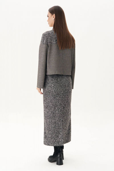 Джемпер и юбка в стиле повседневный из трикотажа Fantazia Mod 4996 серый - фото 5