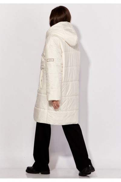 Пальто с капюшоном, застежкой на кнопки, с регулируемым рукавом TAiER 1322 молочный - фото 5