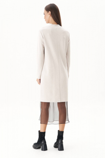 Длинное белое платье из трикотажа с акцентными деталями Fantazia Mod 4865 - фото 6