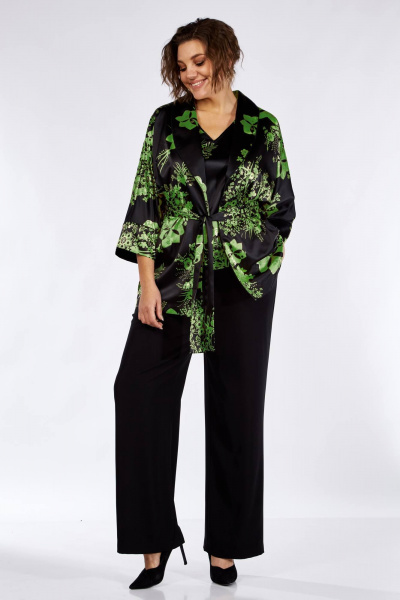 Черный демисезонный женский 3-частный костюм из текстиля Matini 1.1711 зеленый - фото 5