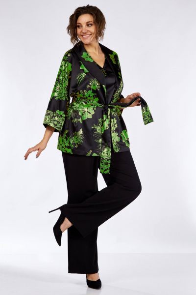 Черный демисезонный женский 3-частный костюм из текстиля Matini 1.1711 зеленый - фото 2