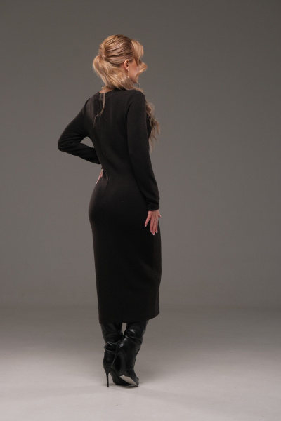 Платье из трикотажа на каждый день, демисезонное, черное Galean Style 960 черный - фото 10
