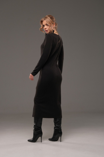 Платье из трикотажа на каждый день, демисезонное, черное Galean Style 960 черный - фото 8