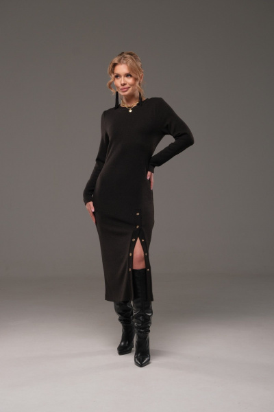 Платье из трикотажа на каждый день, демисезонное, черное Galean Style 960 черный - фото 5