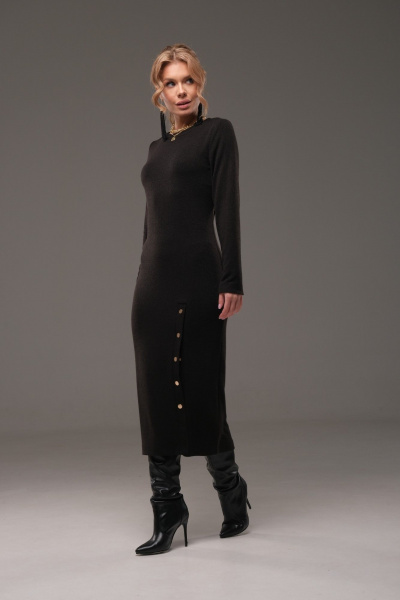 Платье из трикотажа на каждый день, демисезонное, черное Galean Style 960 черный - фото 2