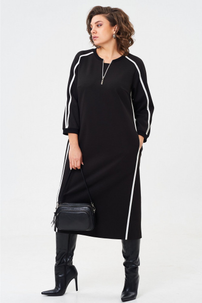 Платье из трикотажа с кантами и фигурным вырезом, на каждый день Aira Style 24411 - фото 7