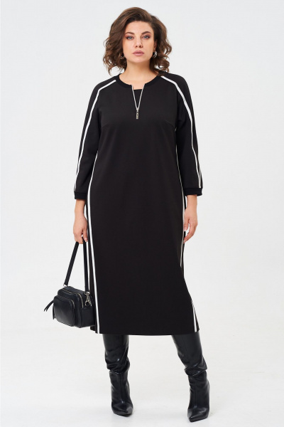 Платье из трикотажа с кантами и фигурным вырезом, на каждый день Aira Style 24411 - фото 6