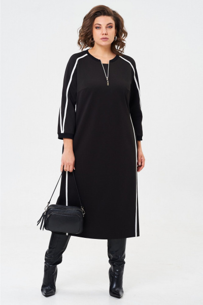 Платье из трикотажа с кантами и фигурным вырезом, на каждый день Aira Style 24411 - фото 4