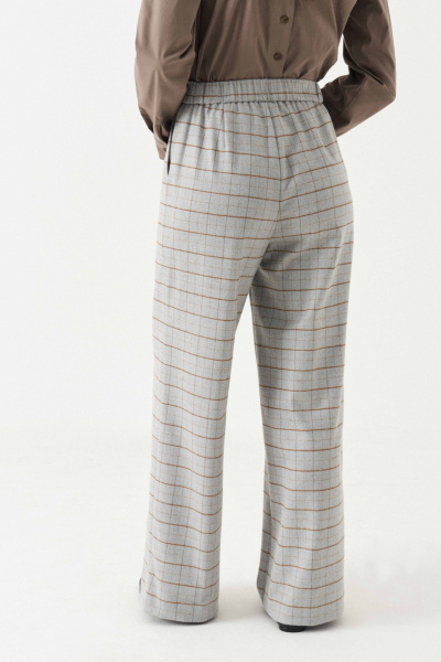 Трикотажные женские брюки с клетчатым принтом, на каждый день Панда 198860w серый - фото 7