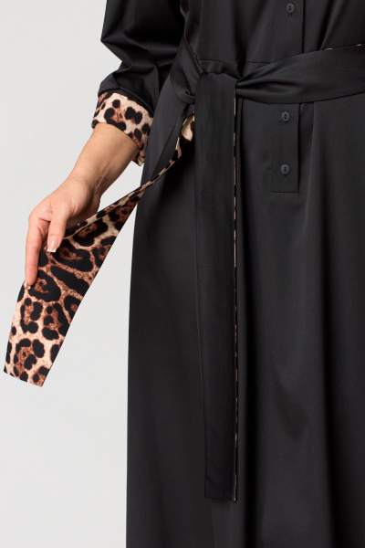 Платье с анималистичным принтом и асимметричным вырезом EVA GRANT 7325А принт_леопард - фото 13