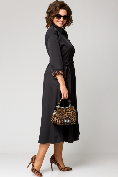 Платье с анималистичным принтом и асимметричным вырезом EVA GRANT 7325А принт_леопард - фото 9