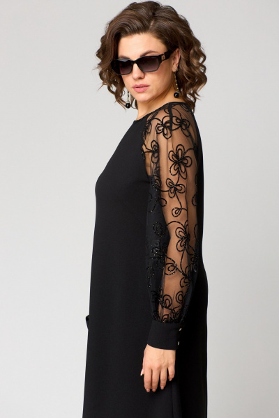 Платье EVA GRANT 7279А черный+кружево_золото - фото 14