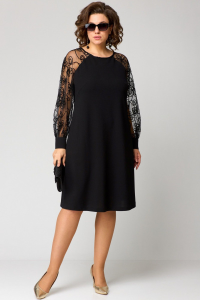 Платье EVA GRANT 7279А черный+кружево_золото - фото 10