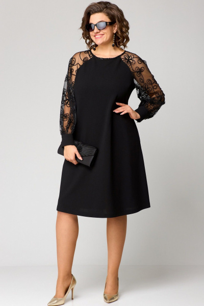 Платье EVA GRANT 7279А черный+кружево_золото - фото 8