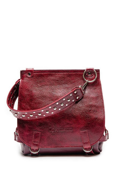 Зеленая кожаная сумка из двух отделений с ремнем Igermann 16С744 КВ6 - фото 10