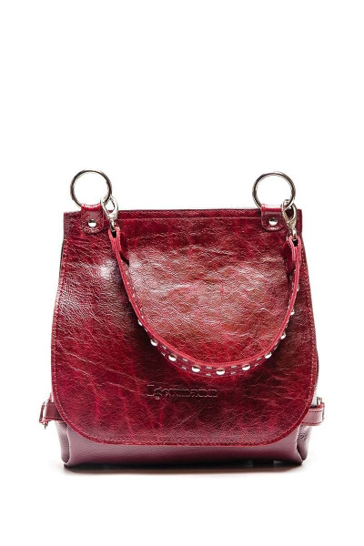 Зеленая кожаная сумка из двух отделений с ремнем Igermann 16С744 КВ6 - фото 9