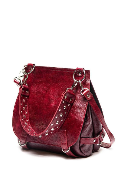 Зеленая кожаная сумка из двух отделений с ремнем Igermann 16С744 КВ6 - фото 1