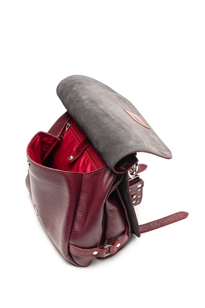 Зеленая кожаная сумка из двух отделений с ремнем Igermann 16С744 КВ6 - фото 6