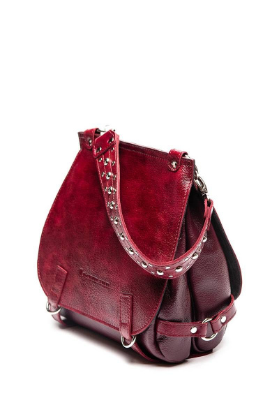 Зеленая кожаная сумка из двух отделений с ремнем Igermann 16С744 КВ6 - фото 4