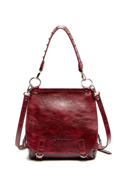 Зеленая кожаная сумка из двух отделений с ремнем Igermann 16С744 КВ6 - фото 3