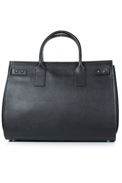 Емкая кожаная сумка черного цвета с регулируемым ремнем Galanteya 12024.24с838к45 черный/серкор - фото 3