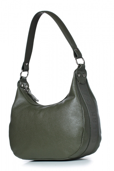 Маленькая кожаная сумка с декоративным тиснением и ручкой Galanteya 20623.23с973к45 оливковый - фото 1