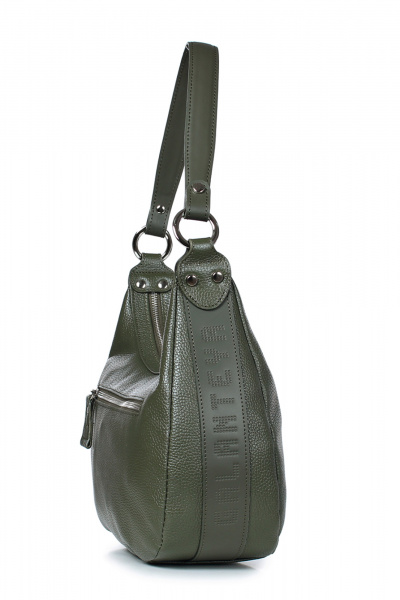 Маленькая кожаная сумка с декоративным тиснением и ручкой Galanteya 20623.23с973к45 оливковый - фото 4