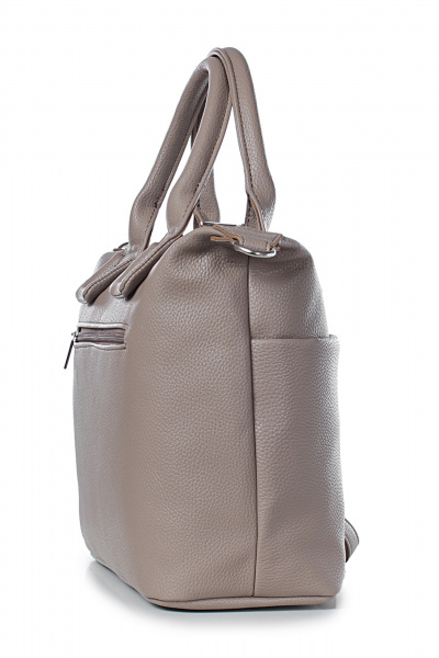 Сумка на одно отделение из экокожи с ручками и карманом Galanteya 31822.23с1115к45 кофейный - фото 4