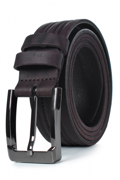 Кожаный коричневый ремень с тиснением и пряжкой Galanteya 33523.23с1207к45 3р коричневый - фото 2