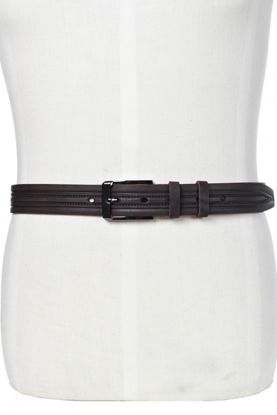 Кожаный коричневый ремень с тиснением и пряжкой Galanteya 33523.23с1207к45 3р коричневый - фото 5