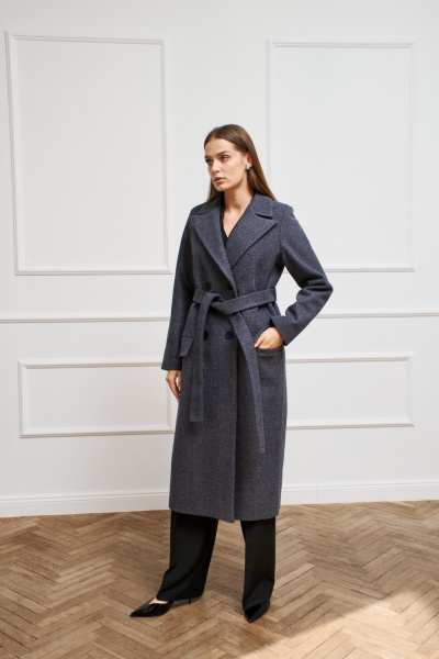 Зимнее пальто прямого кроя с утеплителем и двубортной застежкой Skipper Design 117 серый+утеплитель - фото 2