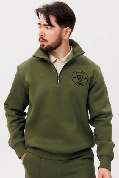 зеленый спортивный костюм из хлопка и трикотажа с вышивкой GO m3087/28-02.176-182 - фото 3