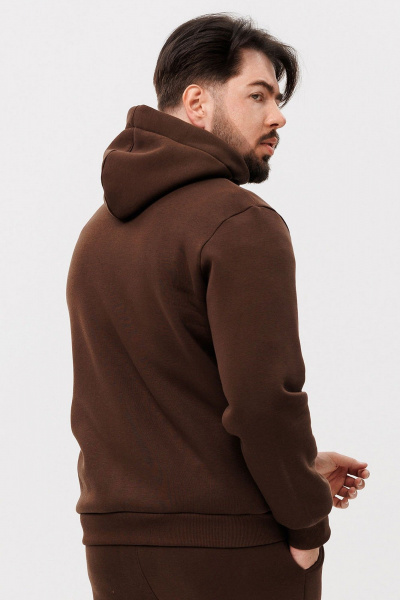 Коричневый спортивный зип-худи из трикотажа GO m4085/23-03.182-188 - фото 2
