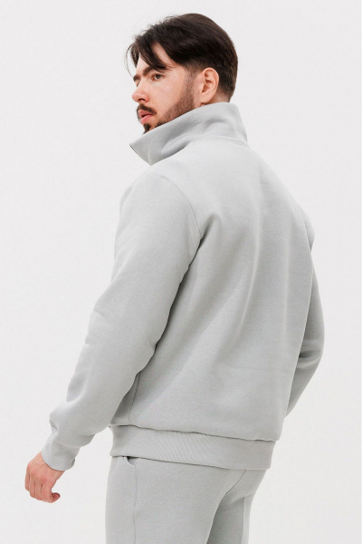 Серый демисезонный джемпер с вышивкой, классический силуэт GO m4087/29-01.182-188 - фото 3