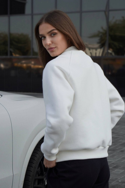 Белый спортивный костюм из футера с декоративной строчкой Twok 300550 белый - фото 6