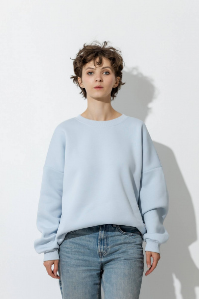 Свитшот спортивный из футера с начесом для повседневного стиля Twok 300811 эверест - фото 5